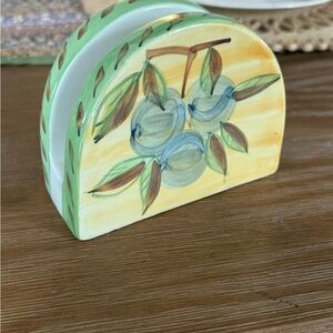 Hand-Painted Ceramic Napkin Holder